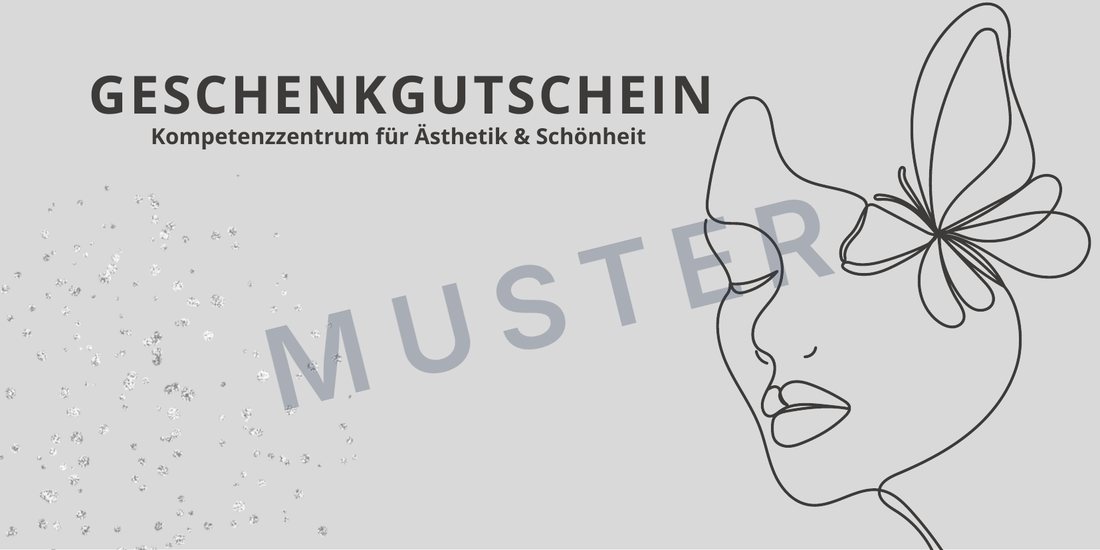 Muster der Gutschein-Vorderseite: Geschenkgutschein Kompetenzzentrum für Ästhetik und Schönheit