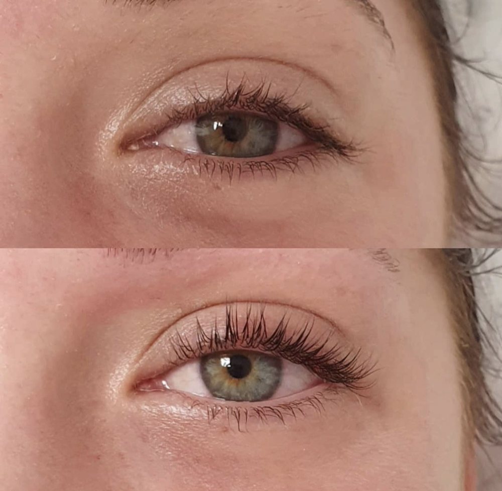 Wimpern vor und nach dem Wimpernlifting